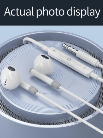 Wired Earphones 3.5mm Jack Earbuds Audio Earphones Headphones Electronic Calls & Music Bass Stereo In-Ear Headphones Wireless Headphones Headset For Ipad/Pc