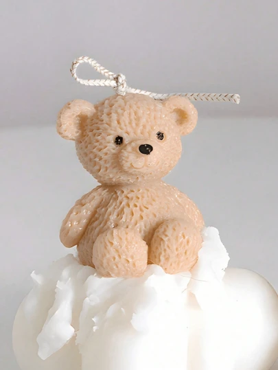 1 pieza Molde de silicona con forma de oso de peluche lindo, adecuado para hacer regalos festivos, también una excelente opción de regalo | Decoración del hogar, perfecto para velas perfumadas de silicona. Material de molde de silicona, regalo de nicho de lujo para el Día de San Valentín, se puede usar como regalo de cumpleaños o decoración del hogar