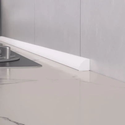 1 Roll 3 Meters/118.11in White Flexible 1/4 Round Corner Trim, Self-Adhesive Rubber Edging, Suitable For Self-Stick Floor, Waterproof Bendable Wall Edge Banding