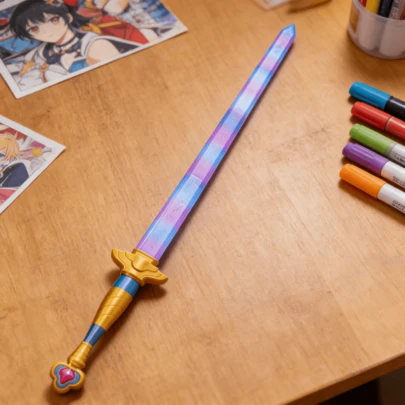 1件偶像团体cosplay道具，可伸缩剑，未开刃塑料材质，无害