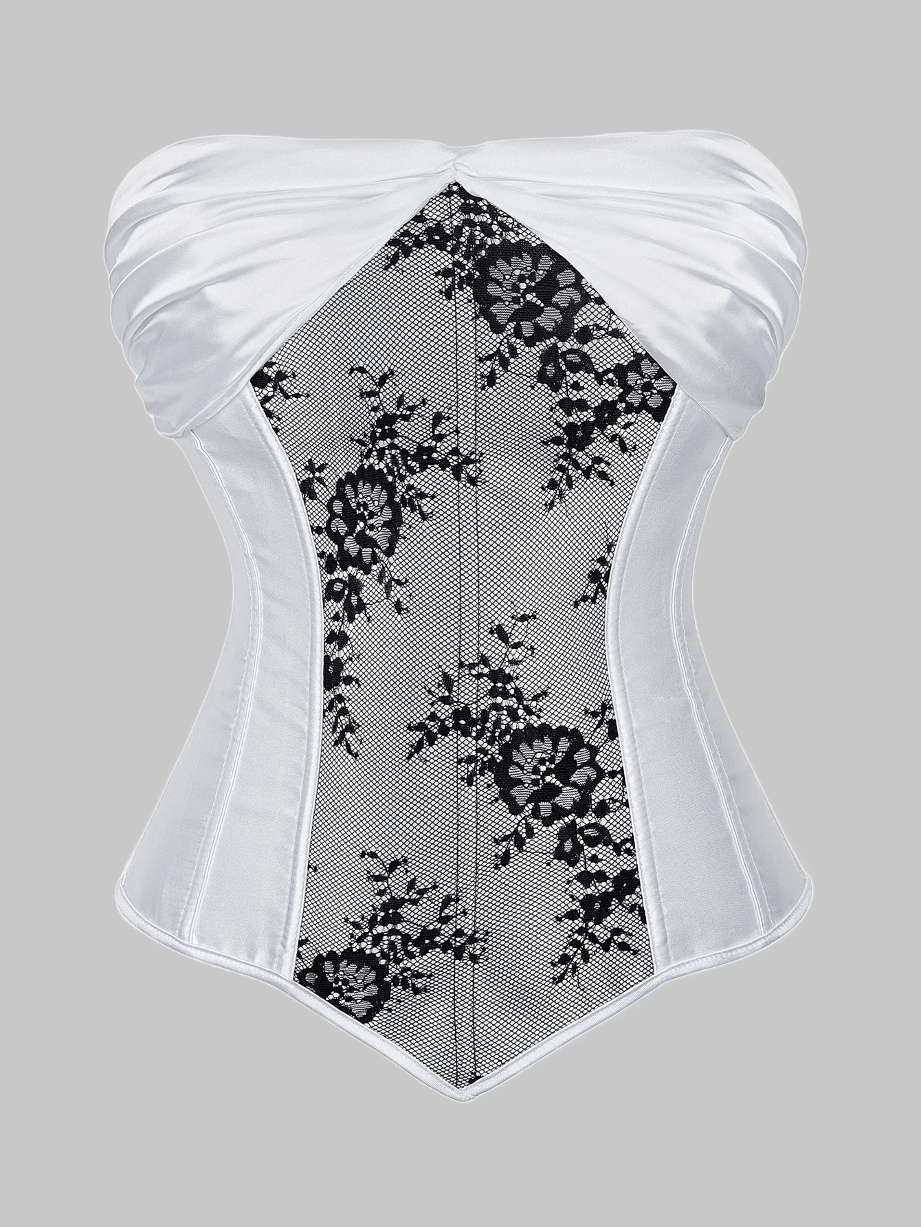 Jutrisujo Women's Corset Bustier Top Lace-Up Gothic And Vintage Inspired Design Suitable For Burlesque Victorian And Renaissance Themed Outfits Plus Size - 71019-Trắng - Xem 1