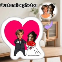 Customized Photo Monkey Pillow, Personalized Cute Face Cushion, Soft & Comfortable Knitted Polyester Fabric, Suitable For Bedroom, Sofa Decor, Birthday, New Year, Valentine's Day Gift, Fits All Ages - Custom Pillow 4 - View 10