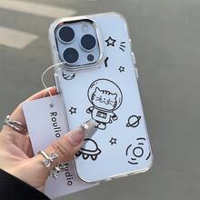 Esta sencilla funda con diseño de astronauta y gato espacial es compatible con varios modelos de teléfono, como OPPO Reno 16E/15/14/13/12/11/PRO/PLUS/PROMAX/MINI, S/A/M/NOTE, S/G/EDGE/E, Transition Spark/HANTOM/CAMON/INFINIX, Honor 400/PLAY/X/Y, OPPO Reno/A/F, OPPO Reno 14/Redmi/POCO/NOTE, etc. Transparente, sencilla, elegante y duradera, está hecha de TPU. Es ideal para festividades como San Valentín, Halloween y Navidad, y es ideal para uso personal o como regalo. - transparente - Ver 6