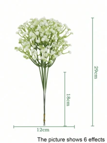 29cm White Artificial Baby's Breath Flowers, Plastic Fake Flowers, Bulk Artificial Baby's Breath Bouquet, Suitable For Home Decor, Tabletop Decor, DIY Flower Arrangement, Wedding And Party Decoration, Indoor And Outdoor Garden Decor - Multicolor - View 6