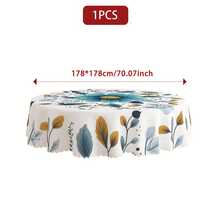 1pc/36pcs Vintage Blue Floral Wrinkle-Resistant Tablecloth, Embossed Edge Craft, Rectangular/Round Tablecloth, Multiple Sizes Available, Polyester Fiber Tablecloth, Indoor Dining/Outdoor Party - Mint Blue - View 16