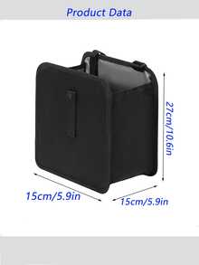 2 Gallon Waterproof Black Trash Can - Armrest Hanging Garbage Bin, Versatile Car Interior Storage Bag Fit For All Vehicles - A - View 2