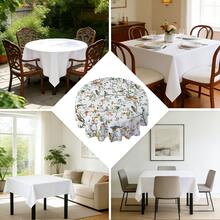 1 Stück/36 Stücke Frühlings- & Sommer-Blumen, Vogel Anti-Falten Tischdecke, geprägte Kante, rechteckig/rund, verschiedene Größen erhältlich, Polyester Tischdecke, für Innen-Dining/Outdoor-Party - Grün - Übersicht 2