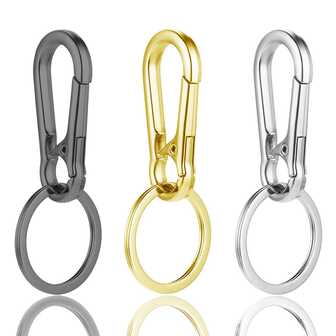 6 יחידות קרבינים עם אבזם מתכת, מחזיק מפתחות מסגסוגת ניתנים להסרה, וו קליפס רב תכליתי למחזיק מפתחות לבית, לרכב, לחוץ, לנסיעות, מתנות, תיקים, ארנקים, יוניסקס