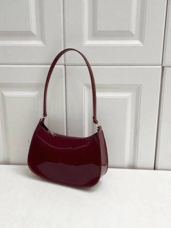 Bolso de hombro minimalista de moda para mujeres de alta calidad color borgoña 2026, bolso casual para debajo del brazo, bolso de unicolor de nicho, adecuado como regalo del Día de San Valentín, para uso diario, compras, citas, adecuado para mujeres jóvenes, estudiantes universitarias y trabajadoras de oficina, adecuado para oficina, escuela, trabajo, negocios, viajes