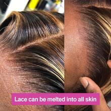 13*6 34 Inch Natural Glueless Lace Front Wig, Brazilian Remy Hair Wavy Curly Lace Closure Wig, 13x4 5*5 Lace Front Wig, Mixed Synthetic Hair Wig, Glueless Lace Closure Wig, Natural Black Color, Suitable For Halloween, Christmas Party And Various Occasions, Excellent Gift For Women - SP4/27 - View 4