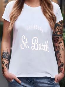 Womens Hoodie St Barth Caribbean Saint Barthelemy Souvenir Gift St Barth Shirt Saint Barths Travel Beach St Barths Vacation Luxury Island Antilles T-Shirt - 白色 - 查看 2