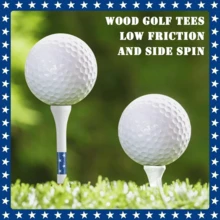 50/100pcs American Flag Design Golf Ball Tees, Bamboo Patriotic Golf Tees, US Flag Golf Tees, Reduce Side Spin And Friction, Suitable For Men And Women Golfers - Red and White - View 8