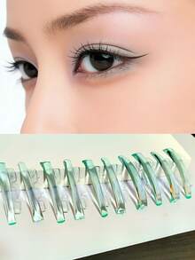 10Pcs/5Sizes Self Sticky Lash Lift Pads,Eyelash Perm Rods No Glue Lash Lift Shields,Reusable Soft J&L&B& D Curls Makeup Beauty Tool Pink Color - Cadet Blue - View 5