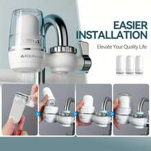 Water Filter For Sink Faucet, NSF Certified Water Purifier, 320 Gallon Tap Water Filter For Kitchen Sink, Reduces Chlorine, Lead-Free Material, Faucet Mount Water Filtration System, 1 Filter - 白色 - 查看 8