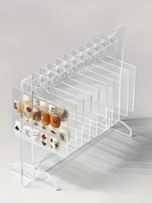 1个亚克力指甲油展示架，透明指甲样品架，指甲锉工具收纳架，1个展示架+10个吊牌+双面胶带 - 彩色 - 查看 10