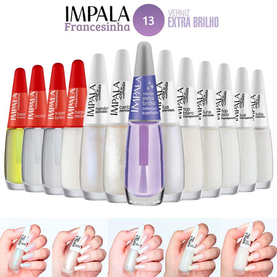 Impala Nail Polish Kit, 13 Colors For French Manicure And Nail Treatment, Light Shades + Extra Shine Top Coat, Wholesale. - Retrograde - Xem 1