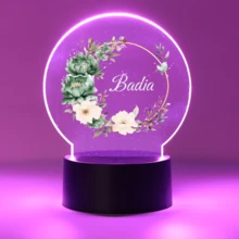 1pc Customized Name Floral & Butterfly Decor 3D LED Night Light, Suitable As Birthday Gift, Wedding Party Gift, Mother's Day Gift, Girlfriend Gift, Family & Friend Gift, Graduation Gift, Valentine's Day Gift - Brown - View 10