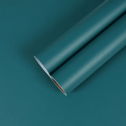 1 Roll Blue Vinyl Wallpaper, Peel And Stick, Matte Self-Adhesive, Textured, Random Pattern, Easy To Install, Suitable For Cabinet, Bedroom, Living Room Wall Decor, Furniture Renewal