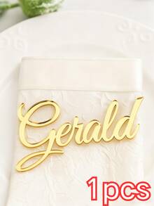 Custom Acrylic Name Cake Charm Personalized Mirror Name Plaque Gold Cake Name Sign Wedding Cake Decoration Guest Name Place Card Reception Table Decor Bridal Shower Engagement Party Birthday Cake Decor.1/3/5pcs - Multicolor - View 37