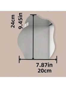 1pc Modern Cloud-Shaped Frameless Mirror, Horizontal Lacquered Finish, Polystyrene Material, Shatterproof High-Definition Mirror Surface, Suitable For Desktop Decor, No Electricity Required, Asymmetrical Floral Theme