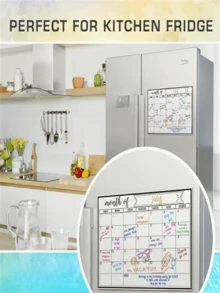 Magnetic Dry Erase Refrigerator Calendar, Magnetic Whiteboard Calendar, Monthly Family Planner Memo Menu Magnetic Calendar, Refrigerator Calendar, Magnetic Erasable Calendar, Kitchen Decor, Refrigerator Monthly Planner, Refrigerator Accessories, For Household Chores List And Menu Planning - Multicolor - View 4
