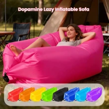 1pc Portable Inflatable Lounger Sofa, Nylon Material, With Storage Bag, Suitable For Outdoor Camping And Music Festivals, Portable Lounge Chair Sofa, Camping Sofa, Outdoor Sofa