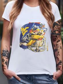 Womens Vintage 90s West Virginia Mountaineers Hoodie West Virginia Sweatshirt West Virginia University West Virginia Football Sweater Jacket Gift T-Shirt - 白色 - 查看 2
