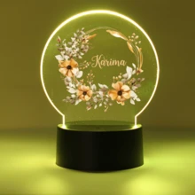 1pc Customized Name Floral & Butterfly Decor 3D LED Night Light, Suitable As Birthday Gift, Wedding Party Gift, Mother's Day Gift, Girlfriend Gift, Family & Friend Gift, Graduation Gift, Valentine's Day Gift - Brown - View 32
