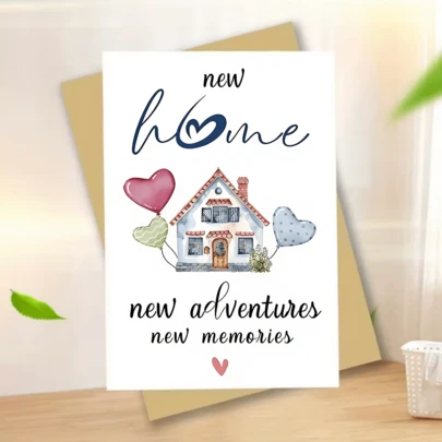 1pc Funny Moving-In Greeting Card New Home Card For Men & Women | New Home Housewarming Card - Celebrate Your New Adventure And Memories