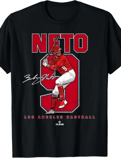 Ballpark MVP Number And Portrait Zach Neto Los Angeles MLBPA T-Shirt, Small