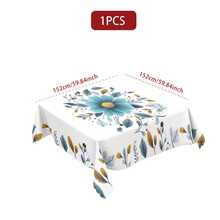 1pc/36pcs Vintage Blue Floral Wrinkle-Resistant Tablecloth, Embossed Edge Craft, Rectangular/Round Tablecloth, Multiple Sizes Available, Polyester Fiber Tablecloth, Indoor Dining/Outdoor Party - Mint Blue - View 15