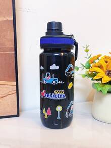 4 colores 700ml Botella de agua para niños, Taza de agua para estudiantes, Lindo regalo para niños y niñas, Adecuado para exteriores, campus, deportes, graduación, Taza con tema de animales de dibujos animados portátil - Multicolor - Ver 14