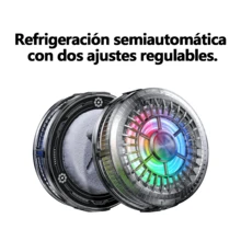 Almohadilla magnética de refrigeración para teléfonos con ajuste inteligente de doble velocidad, con sujeción magnética para una fijación segura. Los efectos de iluminación RGB se pueden desactivar. Con un peso de tan solo 50 g para un transporte sin esfuerzo, ofrece una disipación eficiente del calor y es compatible con dispositivos Android y Apple. Funciona de forma silenciosa con un rendimiento de refrigeración estable. - Plateado - Ver 9