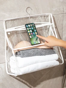 Waterproof Hanging Storage Bag With Hook For Bathroom Wall-Mounted Essential Storager Multi-Compartment For Toiletries And Clothes Sturdy Hook For Secure Mounting Portable Wet/Dry Separation Storage Bag Shower Essentials - Multicolor - View 11