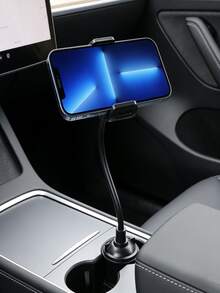360°可调节车载杯架手机支架，适用于卡车、高尔夫球车等车辆，可固定智能手机 - 黑色 - 查看 4