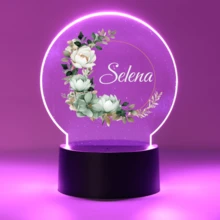 1pc Customized Name Floral & Butterfly Decor 3D LED Night Light, Suitable As Birthday Gift, Wedding Party Gift, Mother's Day Gift, Girlfriend Gift, Family & Friend Gift, Graduation Gift, Valentine's Day Gift - Brown - View 33