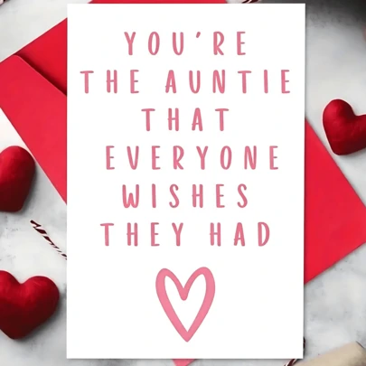 1pc Elegant Birthday Card For Aunt, Birthday Card For Aunt Valentine's Day Card Love Card You Are The Best Auntie
