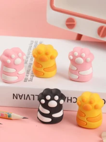 1pc Cute Cartoon Cat Paw Manual Pencil Sharpener, Mini Pencil Sharpener For Kids, School Supplies, Gift