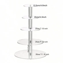 Acrylic Clear Round Cupcake Stand, Wedding Cupcake Tower Rack, Cupcake Display Stand For Dessert Table, Birthday Party Cupcake Tiered Holder, Wedding And Birthday Supplies, Home And Party Decorations - Clear - View 13