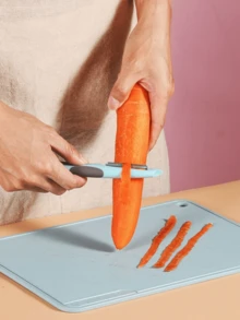 1/3 Piezas Pelador antideslizante de acero inoxidable, raspador de frutas y verduras, pelador de melón para el hogar, herramienta de cocina, patata, manzana, verdura, pelador multifuncional, herramienta mágica de raspado de cocina - Multicolor - Ver 9