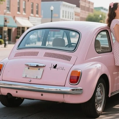 1pc Cute Cat Electrocardiogram Car Decal Sticker - Removable Self-Adhesive Fun Sticker, Suitable For Rearview Mirror, Motorcycle, Car - Self-Adhesive Multi-Surface Decoration, Easy To Apply And Remove, Adds Personalized Style To Your Vehicle