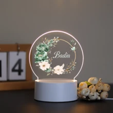 1pc Customized Name Floral & Butterfly Decor 3D LED Night Light, Suitable As Birthday Gift, Wedding Party Gift, Mother's Day Gift, Girlfriend Gift, Family & Friend Gift, Graduation Gift, Valentine's Day Gift - Brown - View 26