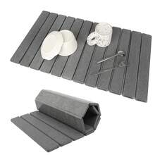 Foldable Diatomite Drying Mat Absorbent Draining Quick Dry Nonslip Pad Kitchen - Dark Grey - View 1