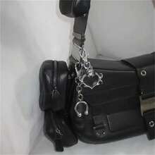 1pc Retro Korean Style Horseshoe Key Chain, Stainless Steel Y2K Keychain, Unique Accessory For Bag - Silver - View 6
