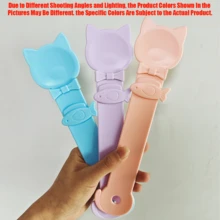 1个猫头鹰造型宠物喂食勺，长柄舔食勺，猫咪日常喂食用品