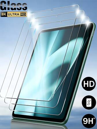 3 piezas Protector de pantalla de vidrio templado HD de 9H de dureza, a prueba de explosiones y resistente a los arañazos, compatible con iPad 5/6/7/8/9/10/11 2025 2024 Air 4/5 Pro 11 11 pulgadas 12.9 pulgadas 13 pulgadas M3 M2 M4, compatible con Samsung Galaxy Tab S8/S9/S7/S10 FE Plus 12.4 pulgadas S6 Lite, compatible con Huawei Matepad/Honor, compatible con Xiaomi Redmi