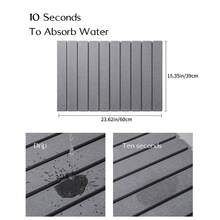 Foldable Diatomite Drying Mat Absorbent Draining Quick Dry Nonslip Pad Kitchen - Dark Grey - View 4