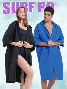 2-In-1 Zip-Up Surfing Robe, Quick-Dry Beach Towel, Wearable Beach Wrap - Multicolor - View 1