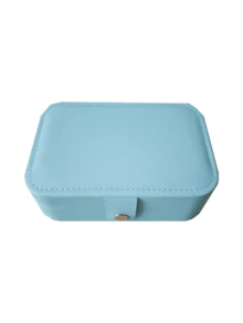 1pc Portable Jewelry Box, Jewelry Storage & Display Travel Case, Button Leather Zipper Jewelry Box, Anti-Oxidation Protective Jewelry Display Box - Multicolor - View 14