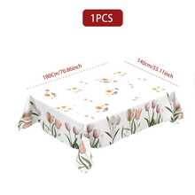 1pc/36pcs Spring & Summer Floral Anti-Wrinkle Tablecloth, Embossed Edge Craft, Rectangular/Round Tablecloth, Multiple Sizes Available, Polyester Fiber Tablecloth, Indoor Dining/Outdoor Party - White - View 14